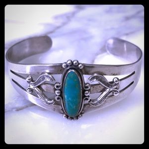 Sterling Turquoise Cuff Bracelet Bell Trading